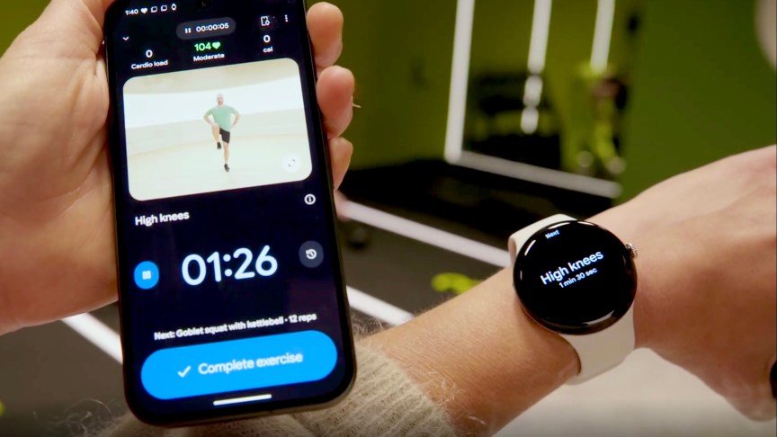 Workout Builder demonstrated on the Pixel 11 Pro and Pixel Watch 5 at Google’s launch event.