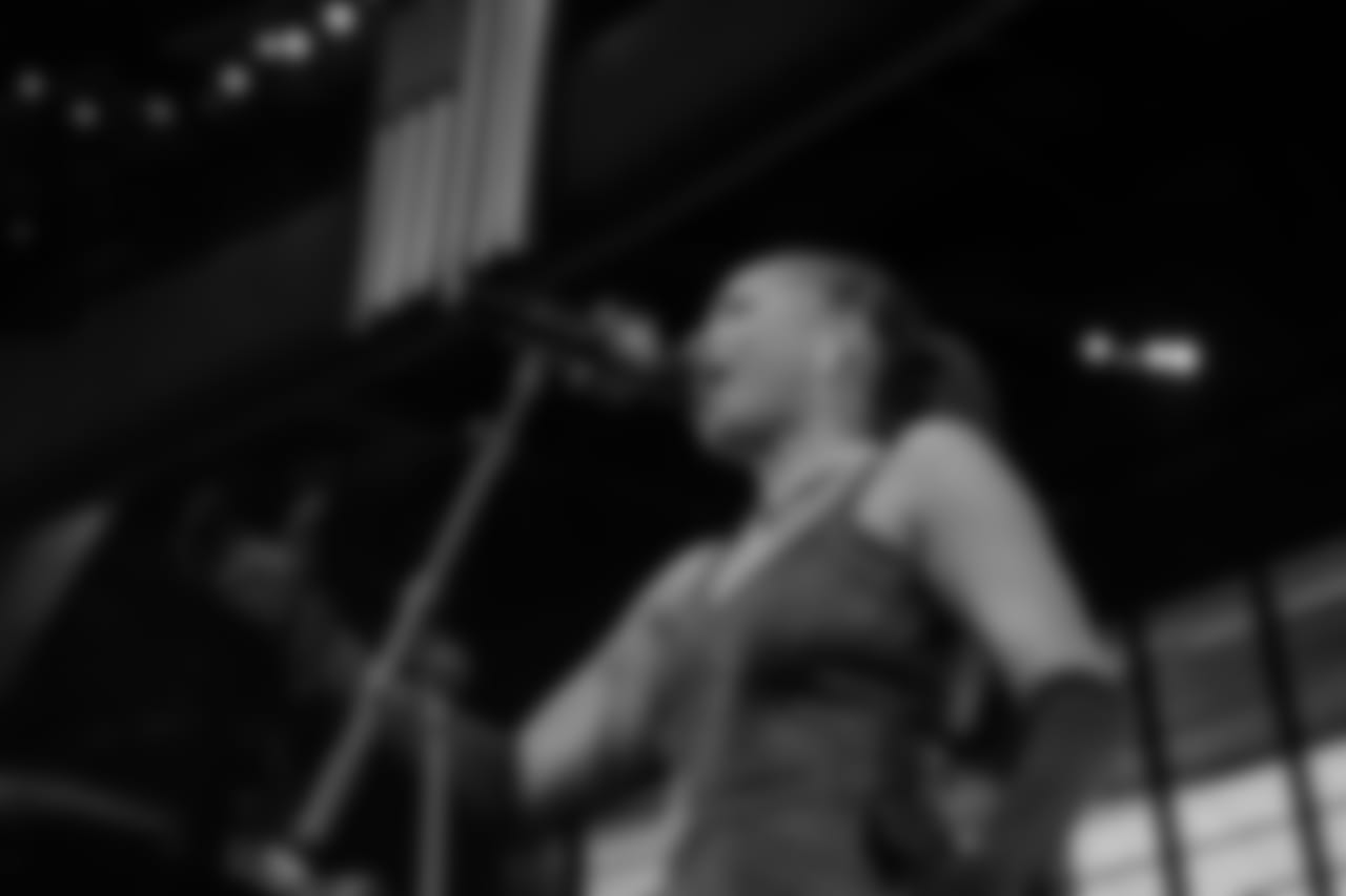 International recording artist and singer-songwriter Stephani Parker performs the national anthem before the Las Vegas Raiders' regular season home game against the Los Angeles Rams at Allegiant Stadium.