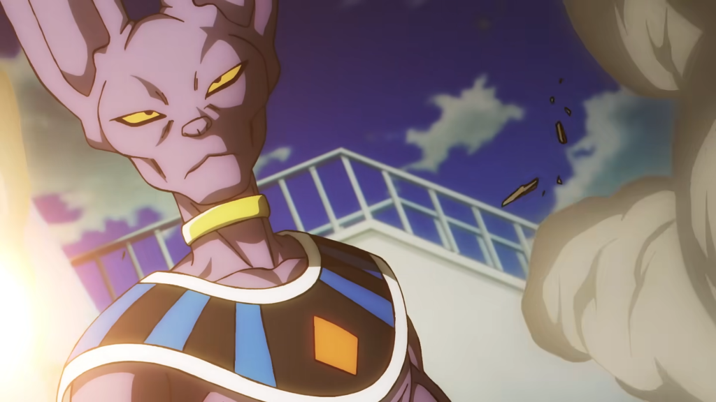 a still from the dragon ball super: beerus launch trailer