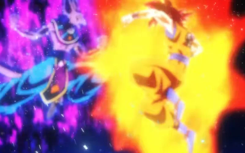 Goku and Beerus fighting in Dragon Ball Super: Beerus | Credits: Toei Animation