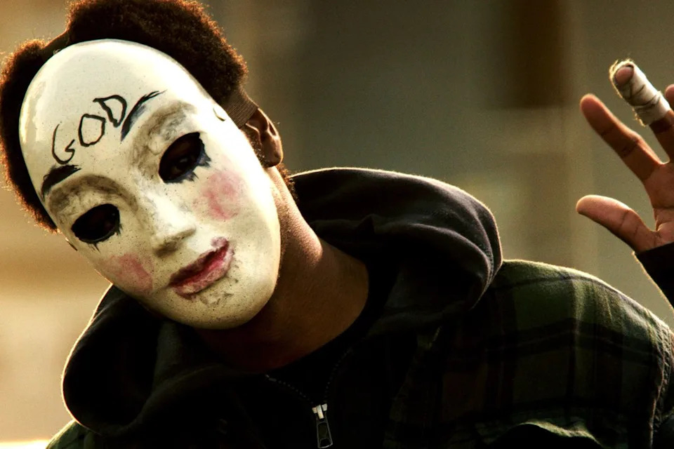 A purger from 'The Purge: Anarchy' (2014)Credit: Universal