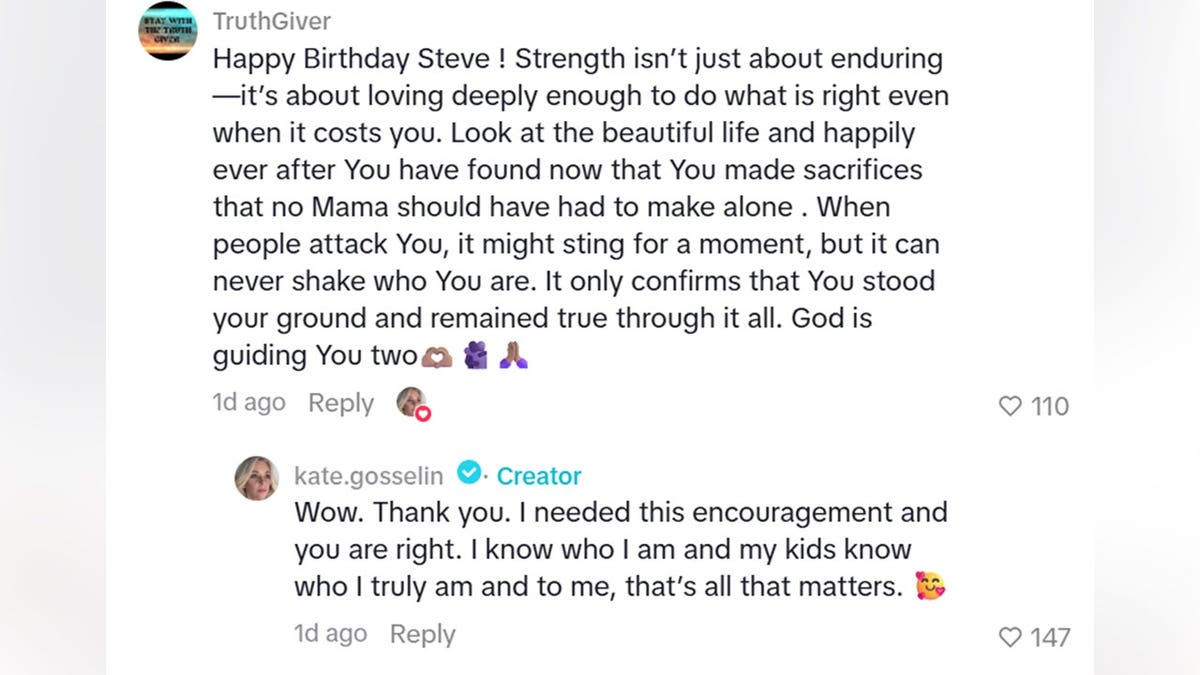 Kate Gosselin's TikTok comments section.
