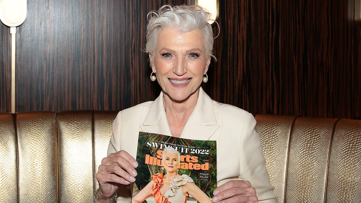 Maye Musk at the Sports Illustrated Swimsuit 2022 issue launch event.