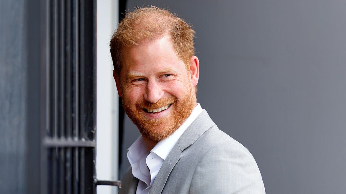 Prince Harry, Duke of Sussex, arrives at the Community Recording Studio in St. Anns.