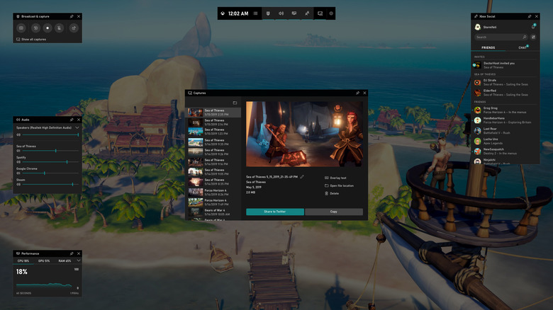 The Xbox Game Bar in Windows.