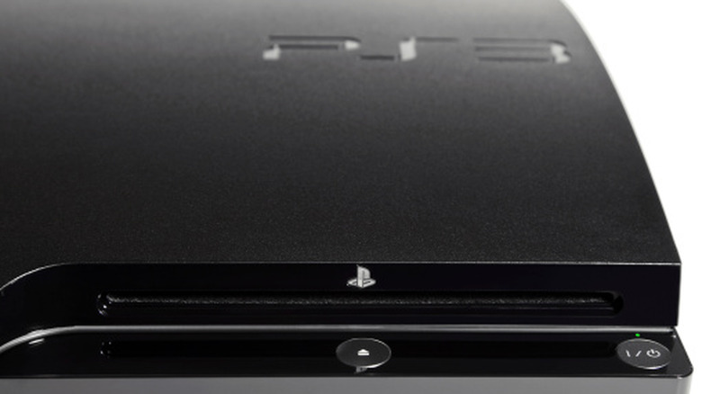 Close-up image of a black Playstation 3.