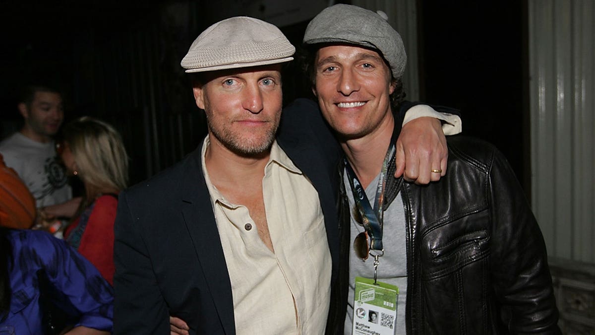 Matthew McConaughey and Woody Harrelson at the Bliss Lounge Party in Austin, Texas in March 2010.